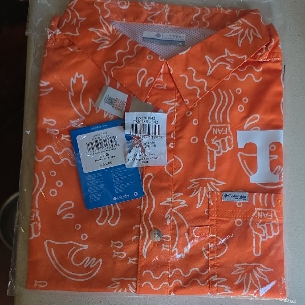 University of Tennessee VolsColumbia Orange Short-Sleeve Printed Button-Up Shirt